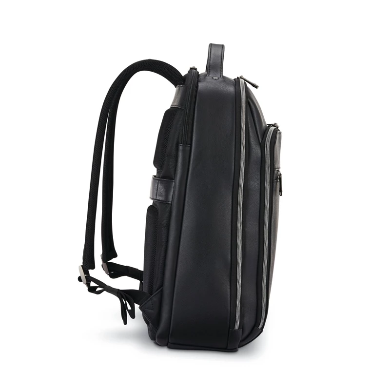 Samsonite Klassische Leder Backpack Businesstaschen Schwarz | CH-DSV554659