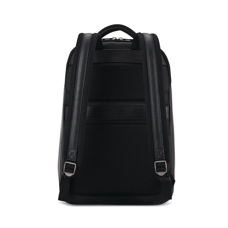 Samsonite Klassische Leder Backpack Businesstaschen Schwarz | CH-DSV554659