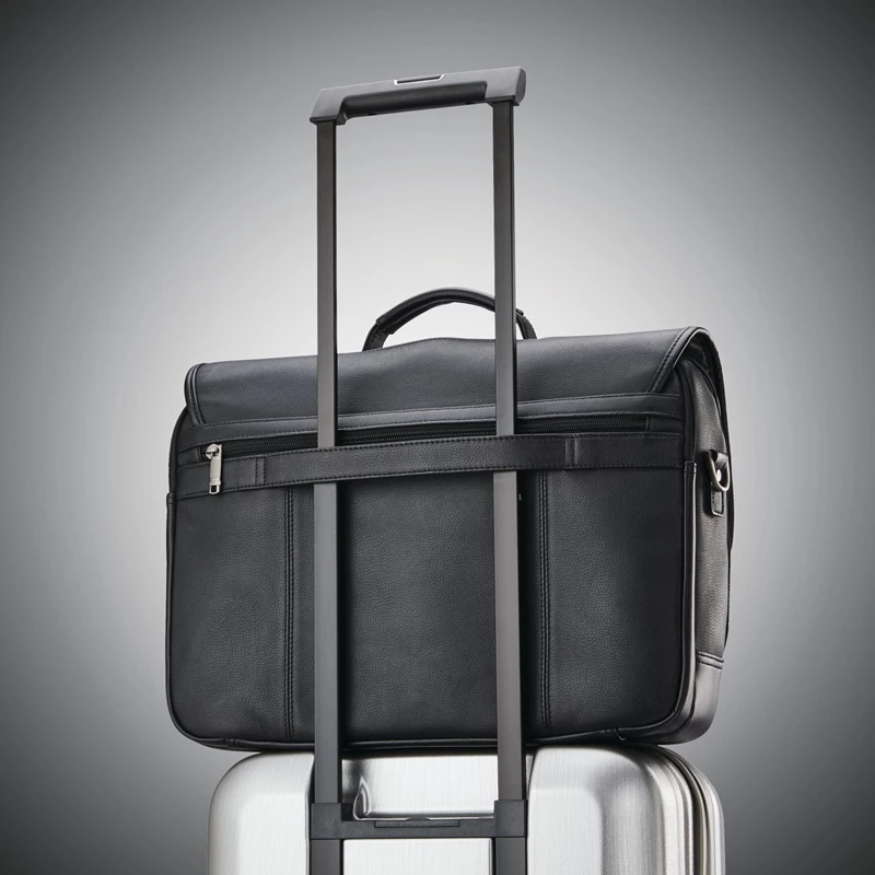 Samsonite Klassische Leder Flapover Businesstaschen Schwarz | CH-DSV554657