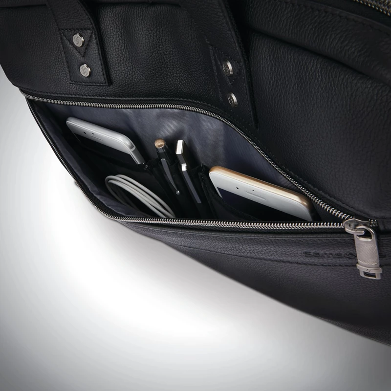 Samsonite Klassische Leder Slim Brief Laptoptaschen & Aktentaschen Schwarz | CH-DSV554721