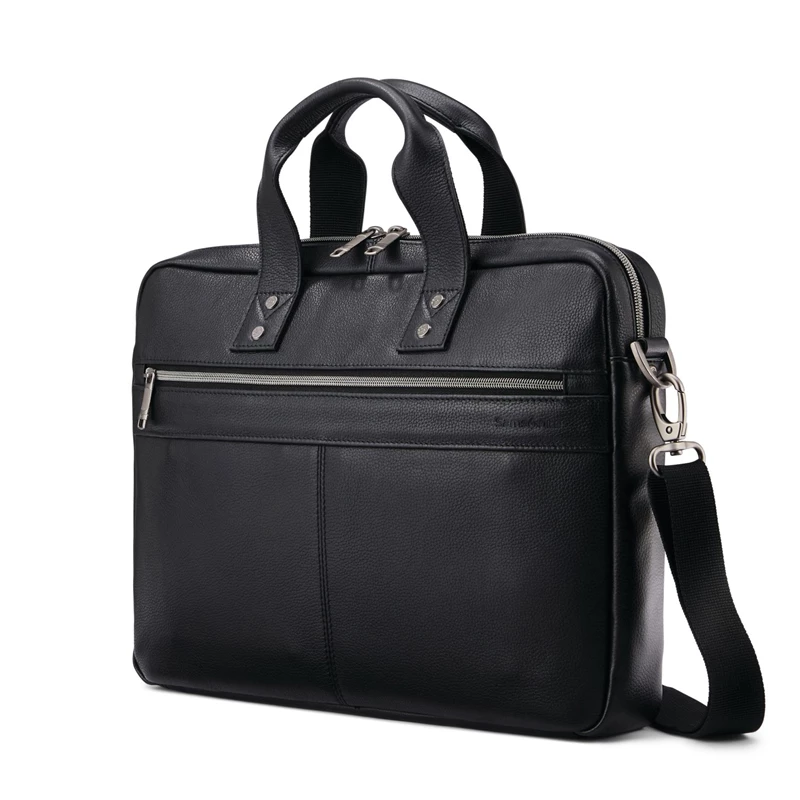 Samsonite Klassische Leder Slim Brief Laptoptaschen & Aktentaschen Schwarz | CH-DSV554721