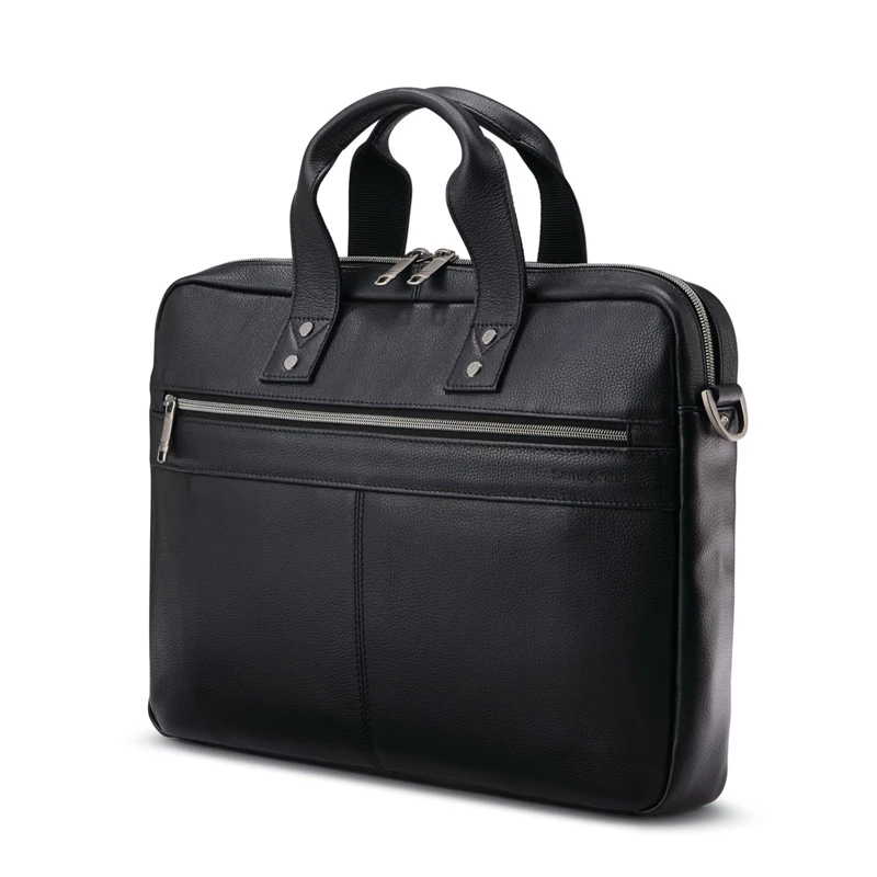 Samsonite Klassische Leder Slim Brief Laptoptaschen & Aktentaschen Schwarz | CH-DSV554721