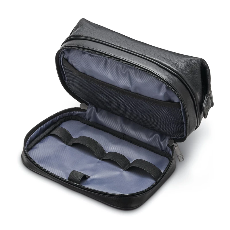 Samsonite Klassische Leder Zip Bottom Travel Kit Toilettenartikel & Kosmetiksets Schwarz | CH-DSV554625