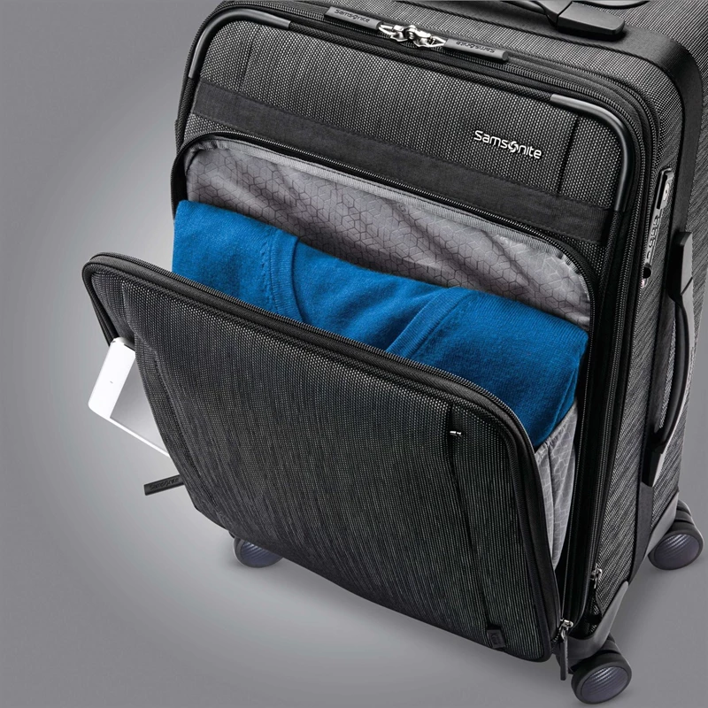 Samsonite SXK Carry-On Expandable Spinner Handgepäck Koffer Black/Silver | CH-DSV554738