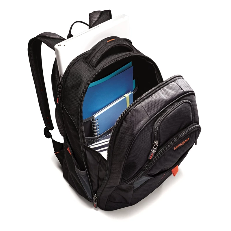 Samsonite Tectonic 2 Large Backpack Laptop Rucksack Black/Orange | CH-DSV554681