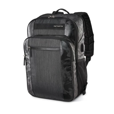 Samsonite Quadrion Slim Backpack Laptop Rucksack Black/Camo | CH-DSV554680